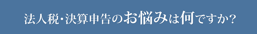法人税・決算申告のお悩みは何ですか?